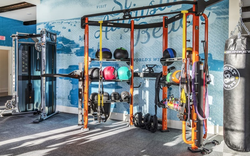 modern equipment in fitness center